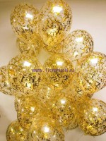 Гелиевые шары с золотыми конфетти (15 шариков)