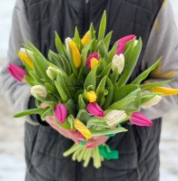 Букет Разноцветные тюльпаны