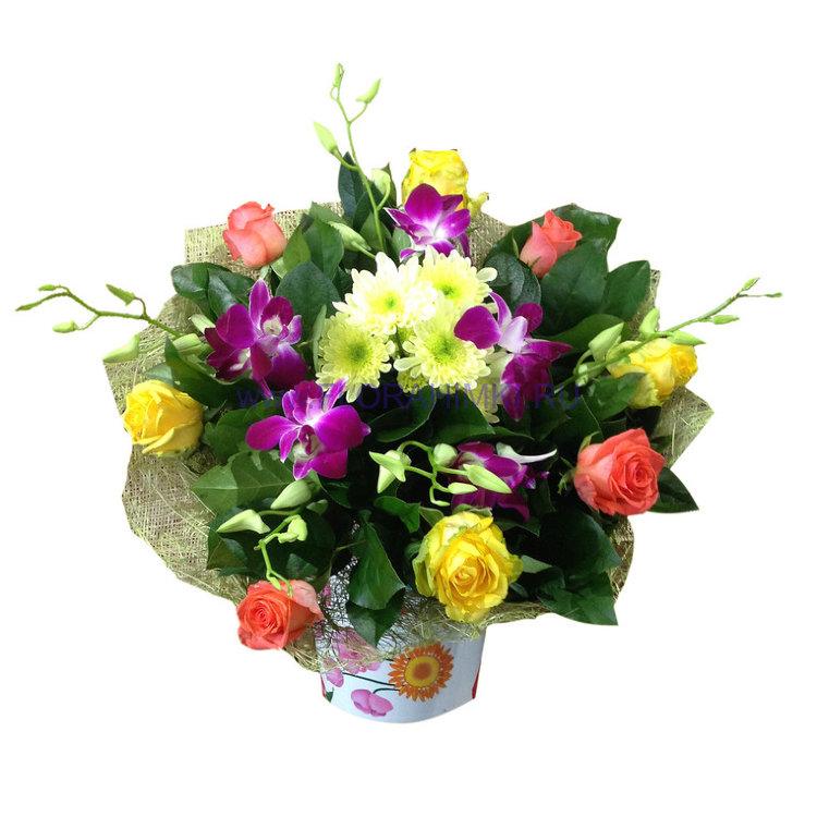 Букет Мариэль Букет из роз, хризантем и орхидей