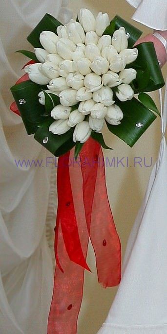 Свадебный букет из тюльпанов Букет невесты из белых тюльпанов