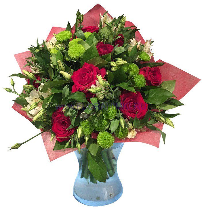 Букет Солнечный луг Букет из роз, хризантем, альстромерий и эустом