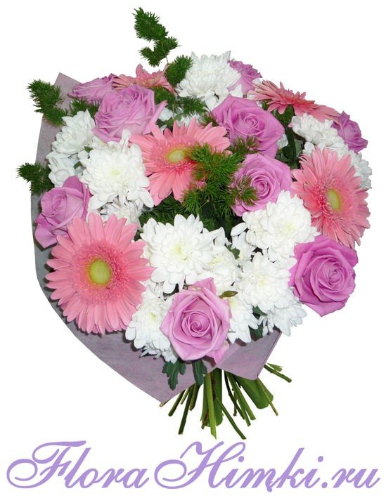 Букет Аквамарин Букет из роз и хризантем