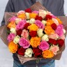 Букет из 51 разноцветной розы (Кения 50 см.) - Букет из 51 разноцветной розы (Кения 50 см.)