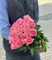 Розовые розы Кения (50 см.) 