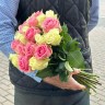 Белые и розовые розы Кения (50 см.)   - Белые и розовые розы Кения (50 см.)  