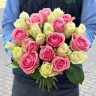 Белые и розовые розы Кения (50 см.)   - Белые и розовые розы Кения (50 см.)  