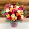 Букет из 35 разноцветных роз (Кения 50 см.) - Букет из 35 разноцветных роз (Кения 50 см.)