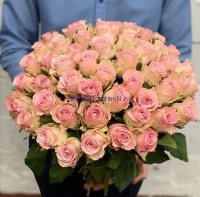 Розовые розы Кения (40 см.)