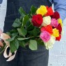 Букет из 11 разноцветных роз  - Букет из 11 разноцветных роз 