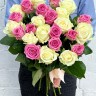 Букет из 21 бело-розовой розы - Букет из 21 бело-розовой розы