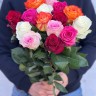 15 РАЗНОЦВЕТНЫХ роз Импорт (60-70 см.) - 15 РАЗНОЦВЕТНЫХ роз Импорт (60-70 см.)