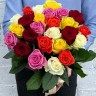 Букет из 21 разноцветной розы - Букет из 21 разноцветной розы