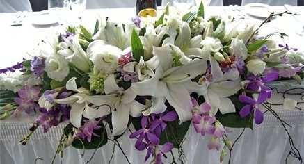  Свадебная композиция 16 Свадебная композиция из орхидей, лилий и эустом